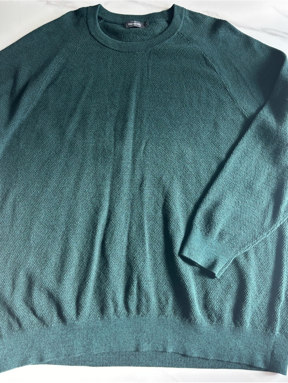 Dressmann Men's Crewneck Sweater - Teal Green 6XL